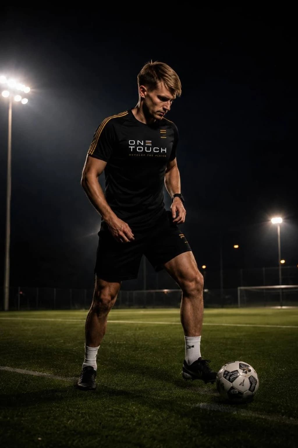 Pavel Domov on the training pitch with the ball